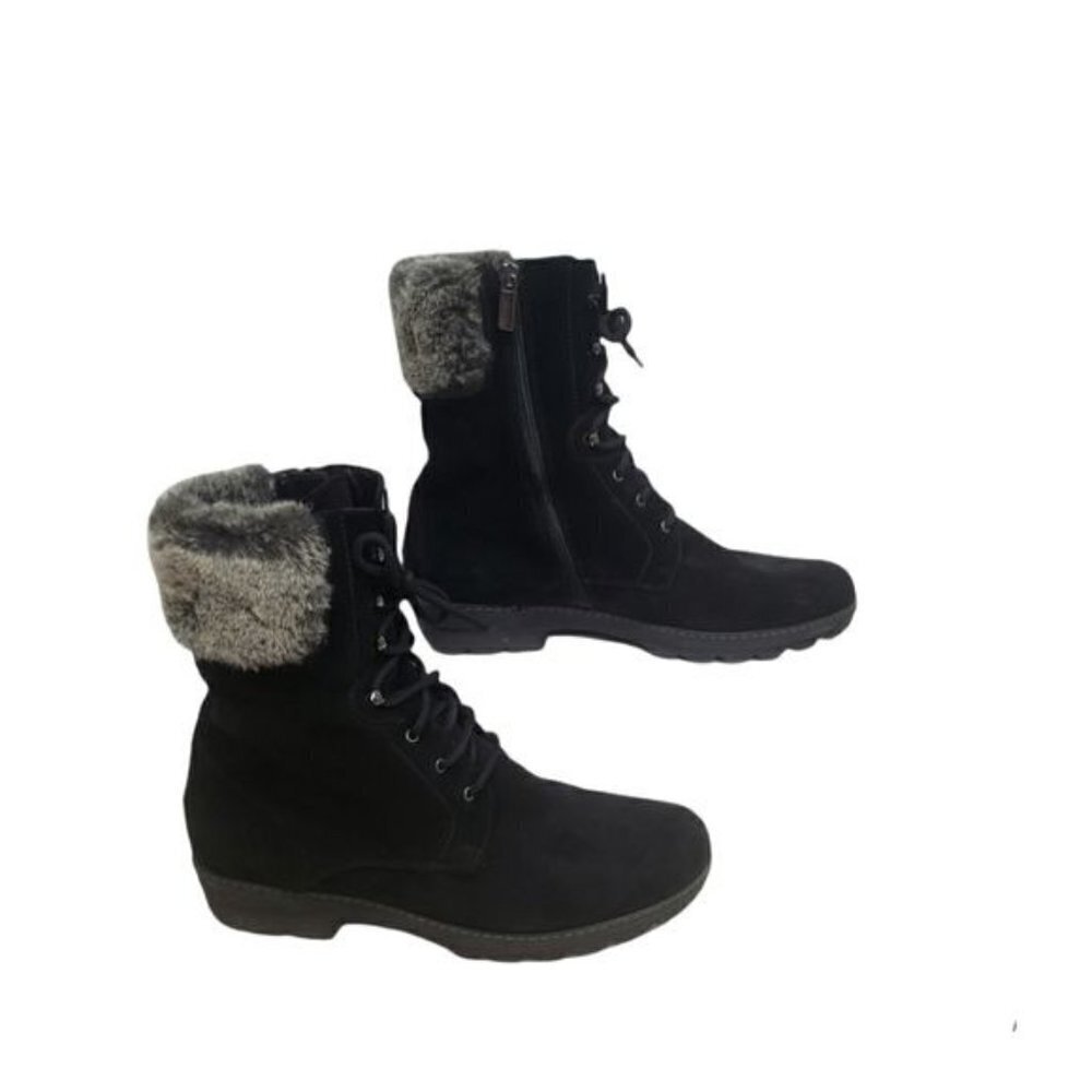 Aquatalia Women's Weatherproof Marvel Fur Trim Ankle Booties Size 41